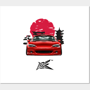 MAZDA MIATA NB STANCED RED Posters and Art